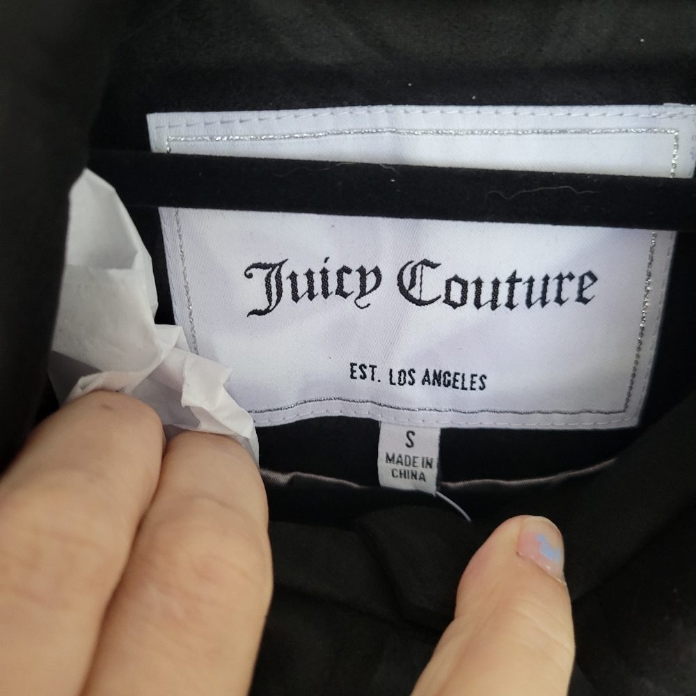 Juicy Couture Black Fringed Jacket Sz S NWT - Picture 9 of 12